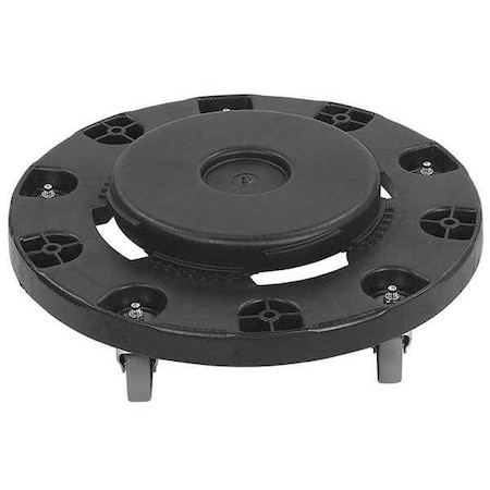 Round Container Dolly,Repl Cstr,Blck,PK2