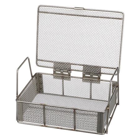 Silver Rectangular Parts Washing Basket, Stainless Steel