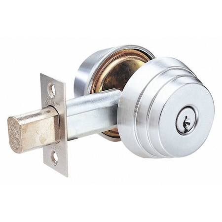 Deadbolt,Cylindrical,Satin Chrome Finish