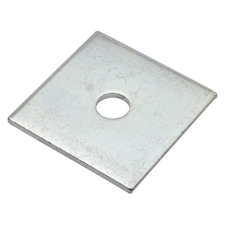 Square Washer, Fits Bolt Size 3/8 In Low Carbon Steel, Zinc Plated Finish