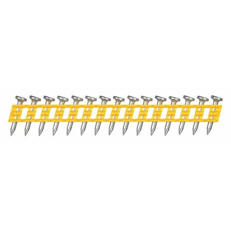 Collated Concrete Nail, 3/4 In L, 0.102 In, Zinc Plated, Flat Head, 15 Degrees, 1000 PK