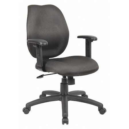 Fabric Task Chair, 23-, Adjustable, Black