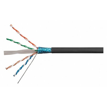 Data Cable,1000 Ft. L,Black Jacket