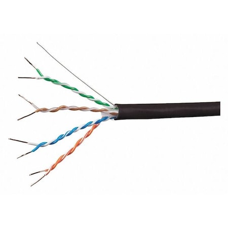 Data Cable,1000 Ft. L,Black Jacket