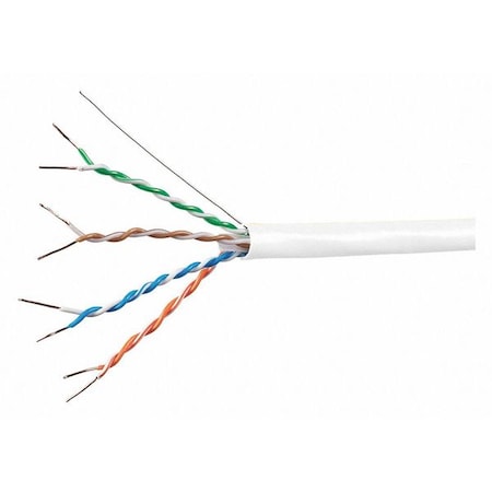 Data Cable,1000 Ft. L,White Jacket
