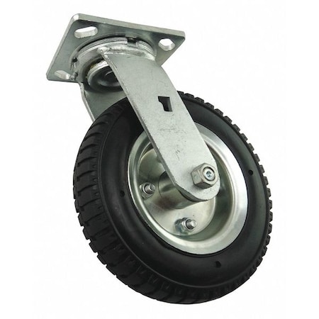 Flat-Free Plate Caster,Swivel,400 Lb.