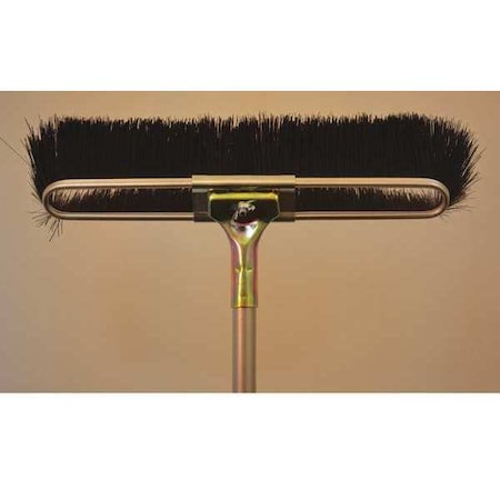 17 Black Floor Brush, 60 Bolt-on Steel Handle, Medium Sweep