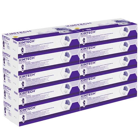 Exam Gloves, Nitrile, Powder Free, Purple, S, 1000 PK