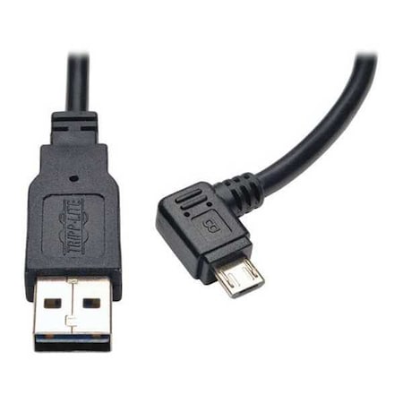 USB Reversible 2.0 Cable,RA,Micro,3ft