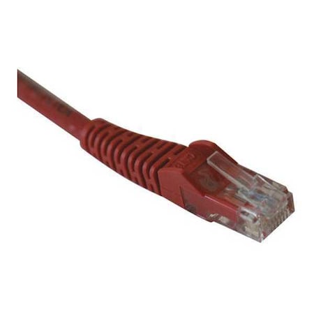 Cat5e Cable,Snagless,Molded,M/M,Red,14ft