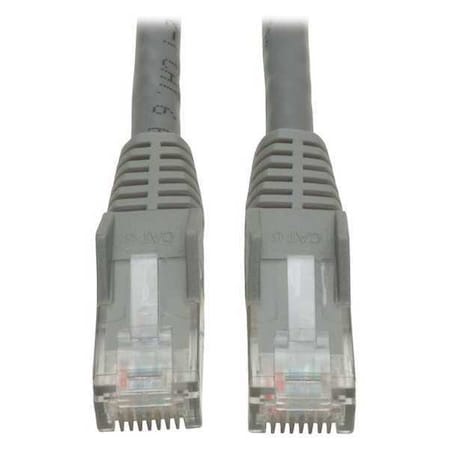 Cat6 Cable,Snagless,Molded,Gray,10ft