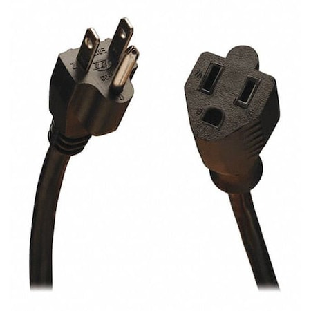 Power Cord, 5-15P To 5-15R, 10A, 18AWG, 25ft