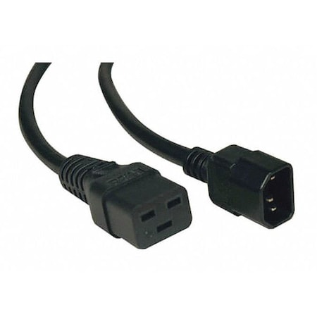 Power Cord, HD, C19 To C14, 15A, 14AWG, 2ft