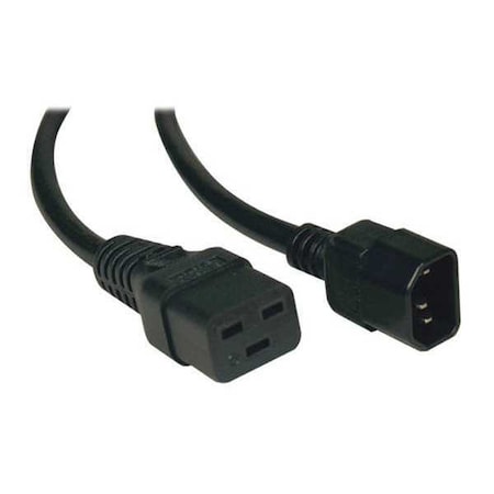 Power Cord, C19 To C14, 10A, 16AWG, 6ft