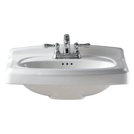 Pedestal Sink Basin,4 Center Hole,White