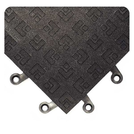 General Purpose Solid Mat, Charcoal, 18 L X 18 W, PVC, Solid With Grit Surface Pattern, 7/8 Thick