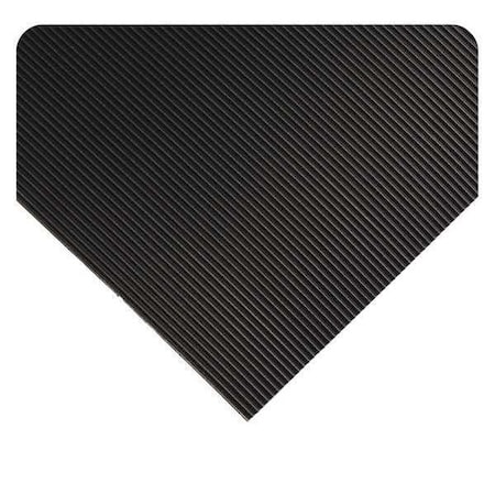 Corrugated Switchboard Matting, Black/Yellow, 20 Ft. L X 3 Ft. W, PVC, Corrugated Surface Pattern