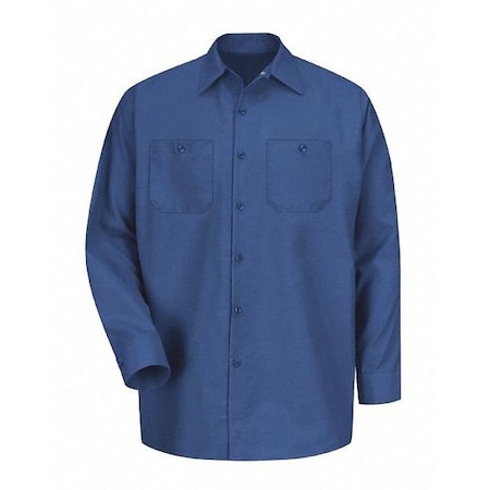 Mens Ls Royal Blue Poplin Wrk Shirt,M