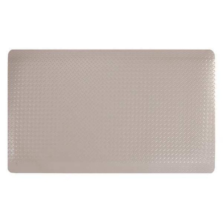 Anti-Fatigue Mat, Solid Gray, 5 Ft. L X 3 Ft. W, Vinyl Foam, Diamond Surface Pattern, 9/16 Thick