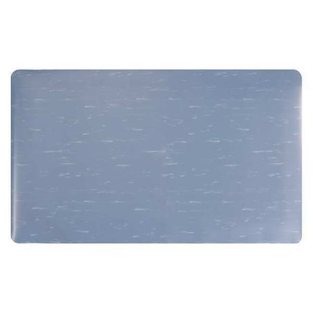 Anti-Fatigue Mat, Blue/White, 3 Ft. L X 2 Ft. W, Vinyl Foam, Marble Surface Pattern, 7/8 Thick
