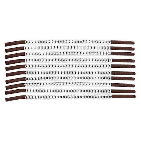 Clip Sleeve Wire Mrkrs,0-9,Blk/Wht,PK10, SCNC-15