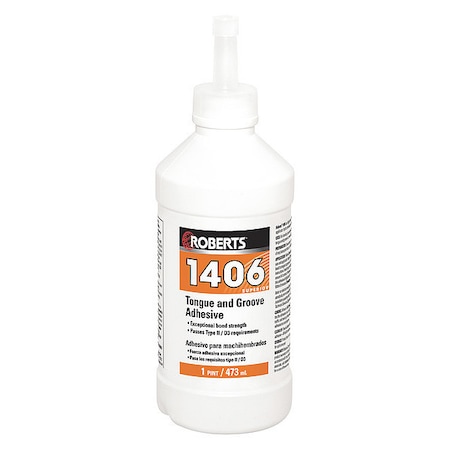 Floor Adhesive, 1406 Series, Milky White, 16 Oz, Bottle