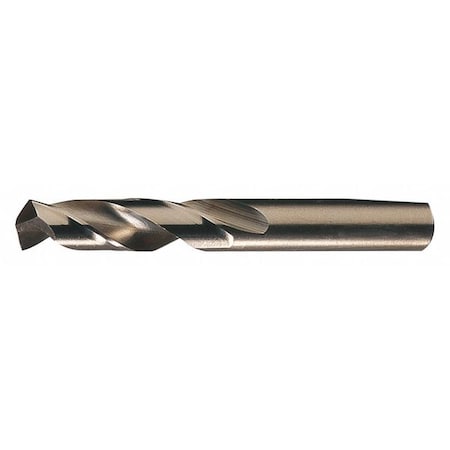 Screw Machine Drill Bit, H Size, 135  Degrees Point Angle, Cobalt, Straw/Bronze Finish, Spiral Flute