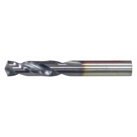 Screw Machine Drill Bit, 1/4 In Size, 135  Degrees Point Angle, Cobalt, TiCN Finish, Straight Shank