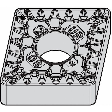 Diamond Turning Insert, Diamond, 3/4 In, CNMG, 80  Degrees, 3/64 In, Carbide