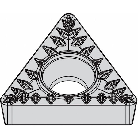 Triangle Turning Insert, Triangle, 3/8 In, TCMT, 0.0156 In, Carbide