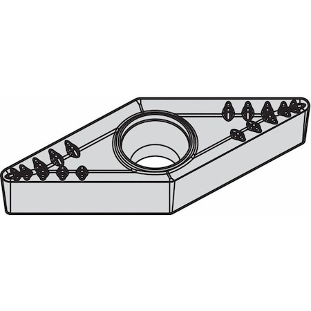 Diamond Turning Insert, Diamond, 3/8 In, VBMT, 35  Degrees, 1/32 In, Carbide