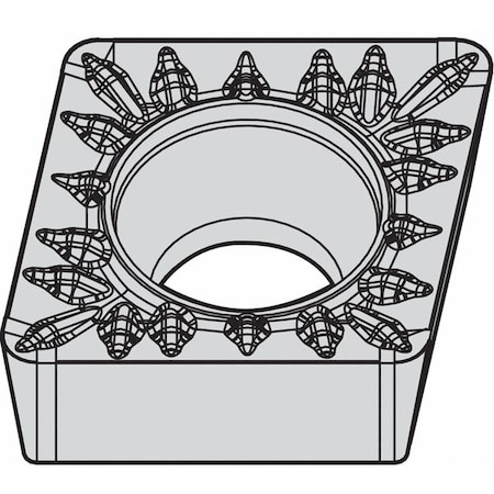 Diamond Turning Insert, Diamond, 1/2 In, CCMT, 80  Degrees, 1/32 In, Carbide