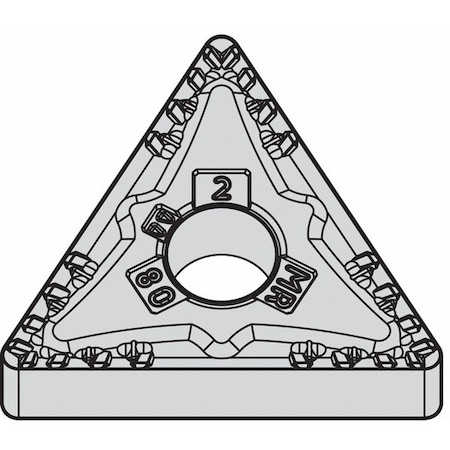 Triangle Turning Insert, Triangle, 1/2 In, TNMG, 0.0156 In, Carbide