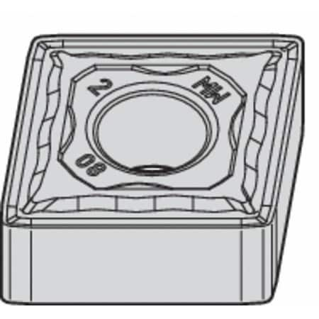 Diamond Turning Insert, Diamond, 1/2 In, CNMG, 80  Degrees, 3/64 In, Carbide