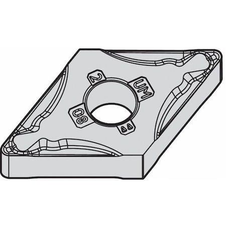 Diamond Turning Insert, Diamond, 1/2 In, DNMG, 55  Degrees, 3/64 In, Carbide