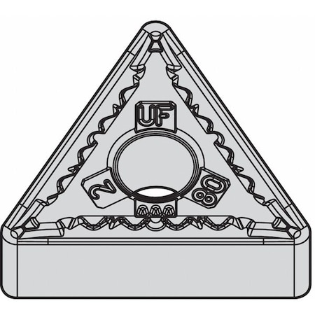 Triangle Turning Insert, Triangle, 3/8 In, TNMG, 0.0156 In, Carbide