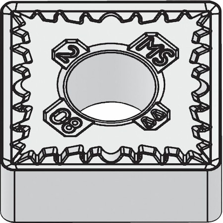 Square Turning Insert, Square, 5/8 In, SNMG, 3/64 In, Carbide