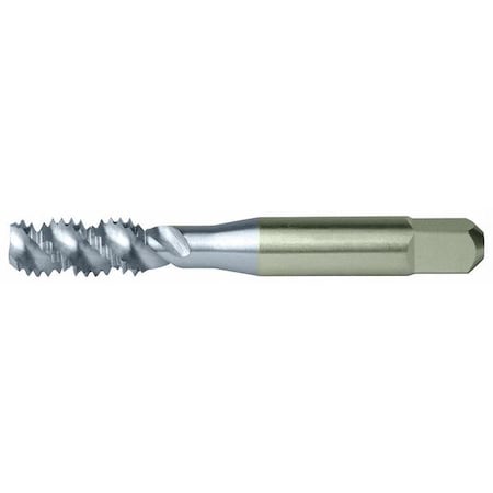 Spiral Flute Tap, M8-1.25, Bottoming, Metric, 3 Flutes, TiCN