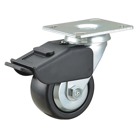 Plate Caster,4 Wheel Dia.,600 Lb.,Black