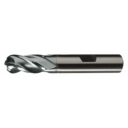 4-Flute Cobalt 8% Ball Nose Single End CenterCut Finisher CTD HGC-4B Bright 1/4x3/8x1-3/4x3-9/16