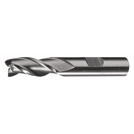 3-Flute HSS Center Cutting Square Single End Mill Cleveland HG-3 Bright 15/32x1/2x2x4