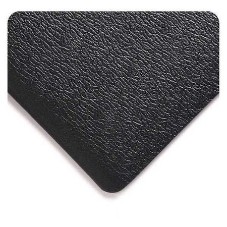 Soft Step Floor Mat, Black, 6 Ft. L X 4 Ft. W, PVC Blown Sponge, Pebble Surface Pattern, 3/8 Thick