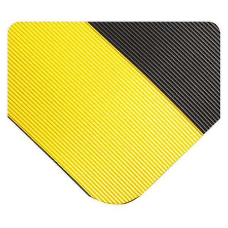 Corrugated SpongeCote, Black/Yellow, 12 Ft. L X 2 Ft. W, PVC Surface With PVC Sponge, 1/2 Thick