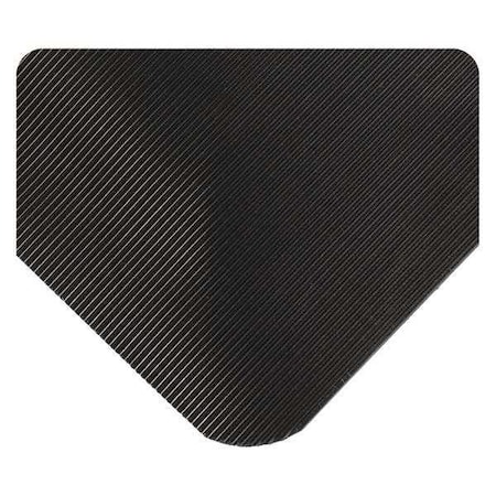 Ultrasoft Corrugated Mat, Black, 4 Ft. L X 4 Ft. W, PVC Surface With PVC Sponge, 7/8 Thick