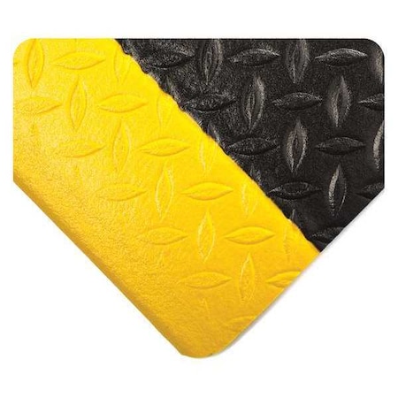 Diamond Tuf Sponge, Black/Yellow, 19 Ft. L X 3 Ft. W, PVC Sponge, 1/2 Thick