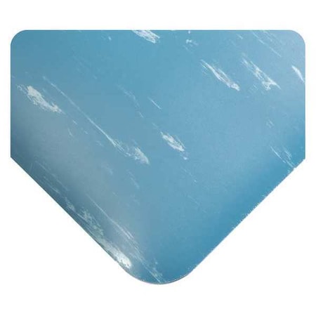 Tile-Top Select Mat, Blue, 22 Ft. L X 2 Ft. W, PVC Surface With PVC Sponge, Marble Surface Pattern