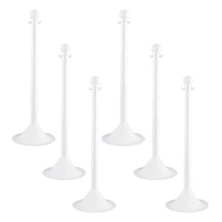 Light Duty Stanchion,41 In. H,White,PK6