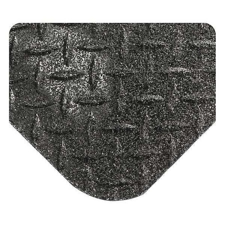 Diamond-Plate Mat W/Grit Shield, Black, 23 Ft. L X 3 Ft. W, PVC Surface With Nitrile Infused Sponge