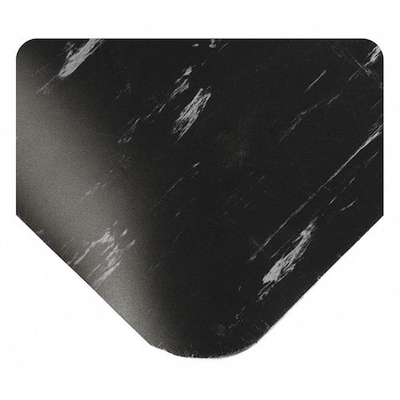 Tile-Top Antifatigue Mat, Black, 7 Ft. L X 2 Ft. W, Marble Surface Pattern, 1/2 Thick