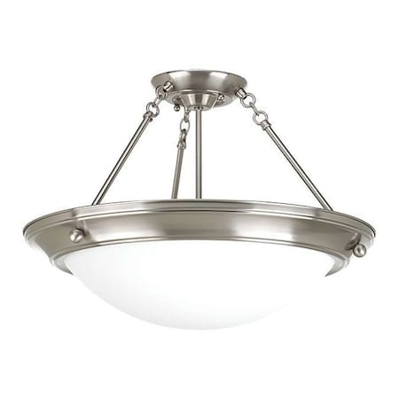 Eclipse 3-Light Close-to-Ceiling, 100 W, Brushed Nickel